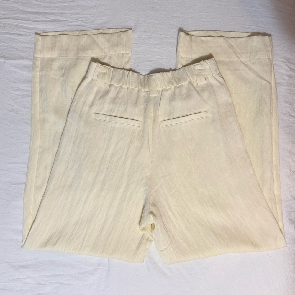 Women’s Cream High-Waisted Wide Leg Trousers - Picture 5 of 8